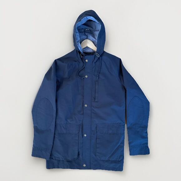 Original Penguin by Munsingwear Rain Coat M Navy Hooded Jacket Cotton Blend - Picture 2 of 12